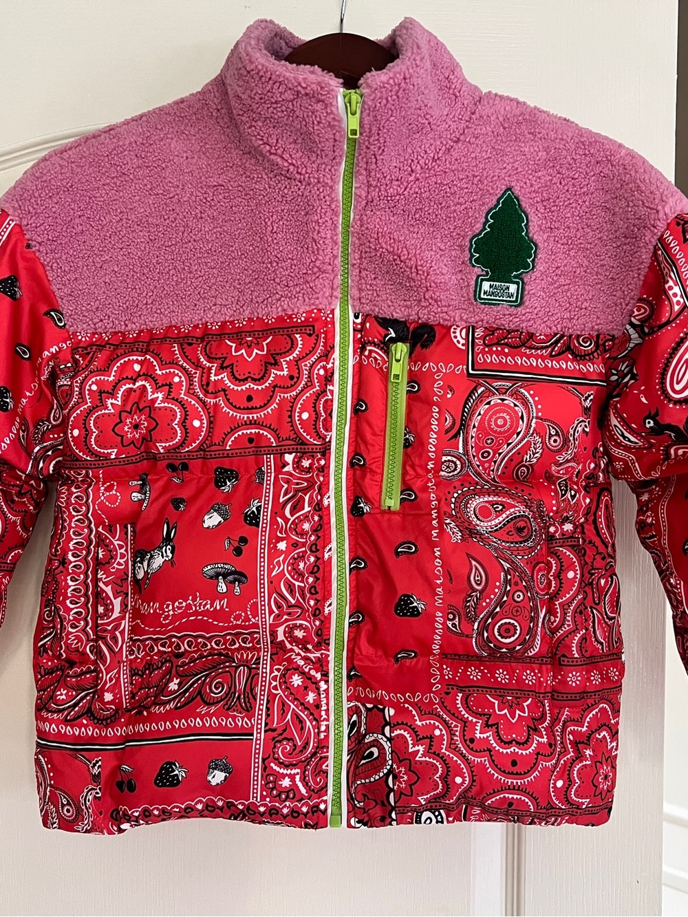 Maison Mangostan Kids Red Bandana Parka